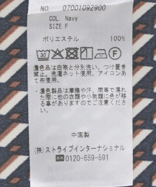 YECCA VECCA ジオメ柄ボウタイブラウス Navy