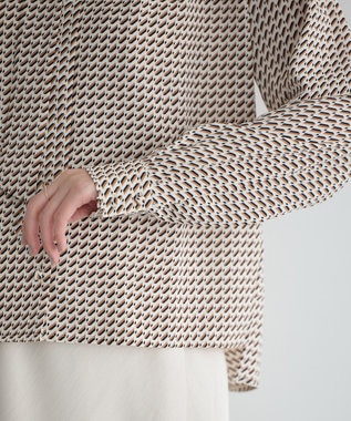 YECCA VECCA ジオメ柄ボウタイブラウス Ivory