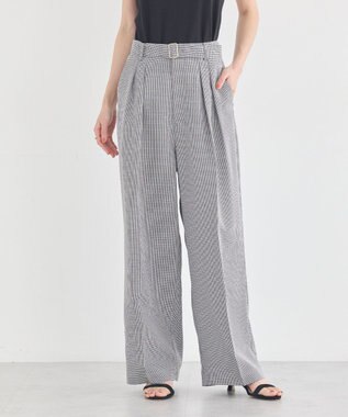 earth music&ecology 【予約】アソートツータックベルトパンツ チェック