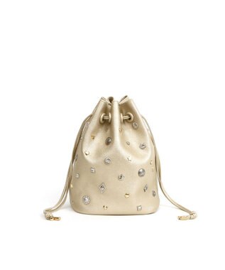 UNBILLION カカトゥ kakatoo / WEB限定ビジューミックスチャーム ドロストバッグ ゴールド