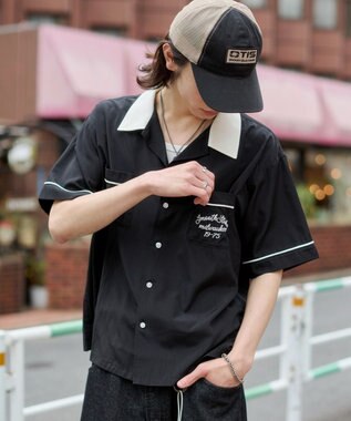 WEGO 【ユニセックス着用ITEM】ボーリングシャツ（SS） ブラック