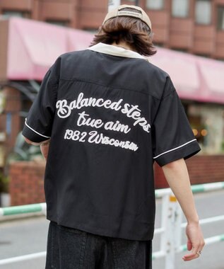 WEGO 【ユニセックス着用ITEM】ボーリングシャツ（SS） ブラック