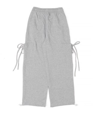 WEGO 【ウエストゴム】リボンカーゴスウェットパンツ 杢グレー