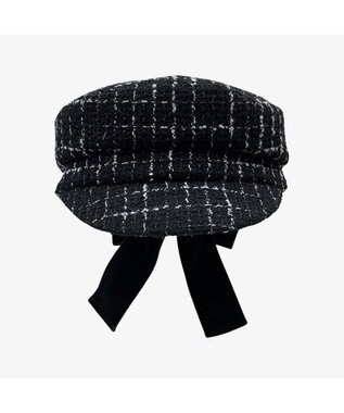 林八百吉商店 un chapeau ツイードマリンリボンキャス ブラック