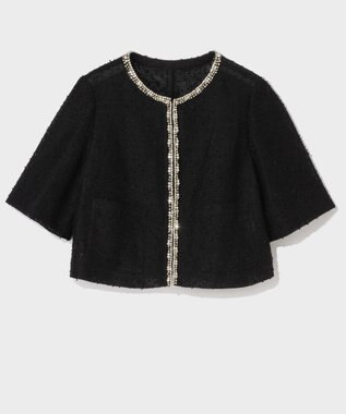 GRACE CONTINENTAL メッシュツイードジャケット ブラック