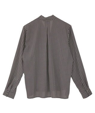 YECCA VECCA ジオメ柄ボウタイブラウス Navy