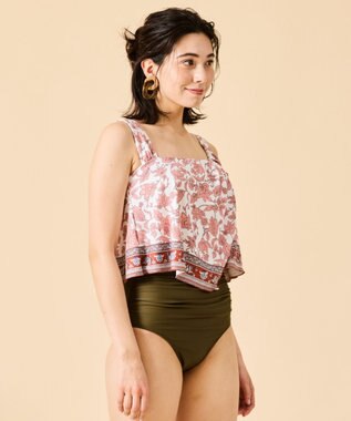 San-ai Resort（三愛水着楽園） 【SALE】ノンワイヤー水着　【San-ai Resort（サンアイリゾート）】 ホワイト×カーキ