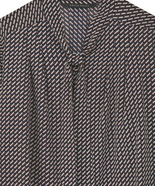 YECCA VECCA ジオメ柄ボウタイブラウス Navy