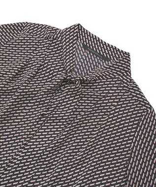 YECCA VECCA ジオメ柄ボウタイブラウス Navy