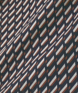 YECCA VECCA ジオメ柄ボウタイブラウス Navy