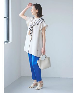 Green Parks 接触冷感　比翼シャツチュニック Light Beige