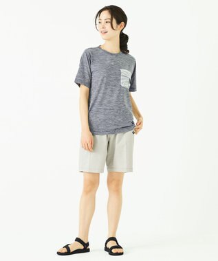 JOSEPH ABBOUD MOUNTAIN スラブシャンブレーストレッチ ショートパンツ アイボリー系