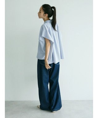 CRAFT STANDARD BOUTIQUE ステンサイドソリッドストライプブラウス2 Stripe Blue