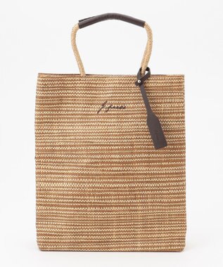 J.PRESS LADIES 【WEB限定・A4サイズ収納可】 マダガスカルラフィア トート バッグ ベージュ系2