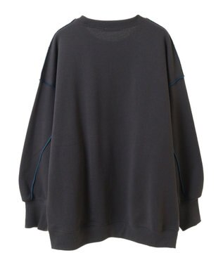 earth music&ecology 配色ルーズチュニック Charcoal Gray