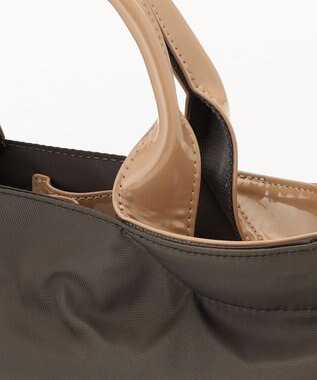 LA BAGAGERIE ツイルナイロン×エナメル 2WAYトートバッグ Sサイズ カーキ