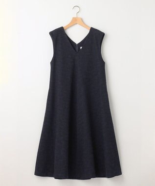 組曲 ファンシーツイード Vネックジャンスカ ネイビー系