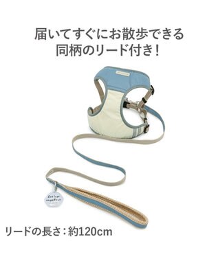 PET PARADISE ペットパラダイス 超反射 切り替え ハーネス＆リード Ｌ 《ブルーグリーン》 ブルーグリーン