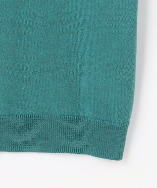 自由区 【アンサンブル対応】ペーパーコットンスクエアネックニット プルオーバー ターコイズ