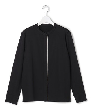 ICB 【洗える】 コンパクトモクロディ バンドカラーカットソー ブラック系