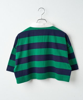 WEGO ワンポイント刺繍ラガーシャツ グリーン