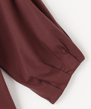 ANY シルケットスムースパフスリーブトップス ボルドー