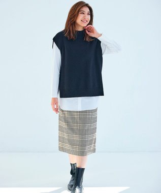 J.PRESS LADIES 【WEB限定カラーあり・洗える】AZALEA ニットベスト ブラック系