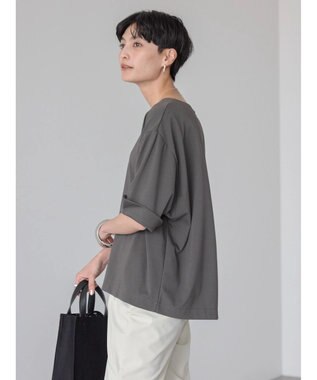 AMERICAN HOLIC 接触冷感バックタック袖折り返しカットプルオーバー Charcoal Gray