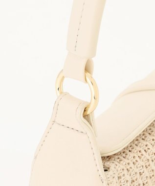 ANY SIS 雑材コンビハンドルバッグ アイボリー