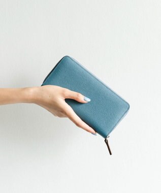 Atelier nuu 【長財布/バイカラー/本革】noble ラウンドウォレット ブルー