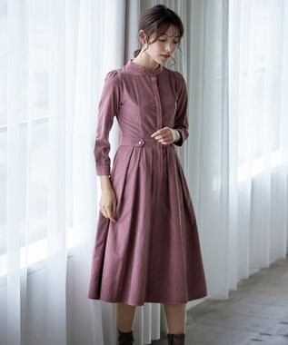 Tiaclasse 【新色追加・洗える】ピーチスキンバンドカラーワンピース ピンク