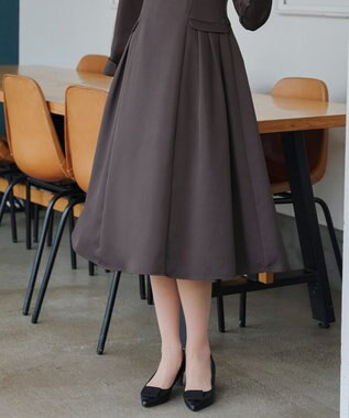 Tiaclasse 【洗える】サイドフラップワンピース チャコールグレー