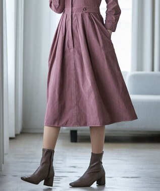 Tiaclasse 【新色追加・洗える】ピーチスキンバンドカラーワンピース ピンク