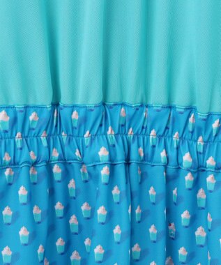 23区GOLF 【WOMEN】【接触冷感・UVケア・吸水速乾】アイス柄 切替ワンピース サックスブルー系