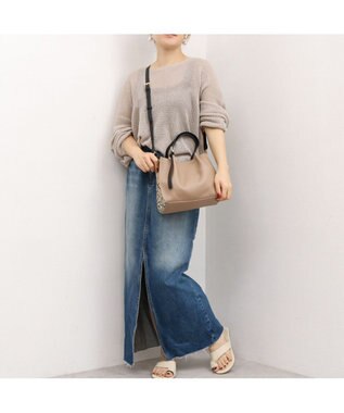 UNBILLION カシュカシュ cachecache / フェイクレザーショルダーバッグ付スクエアトート パイソン