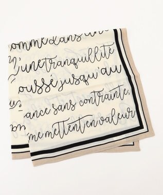 自由区 レターラージ スカーフ ベージュ系