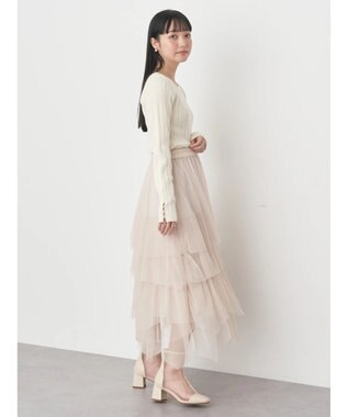 earth music&ecology ランダムリブパールニットプルオーバー Off White