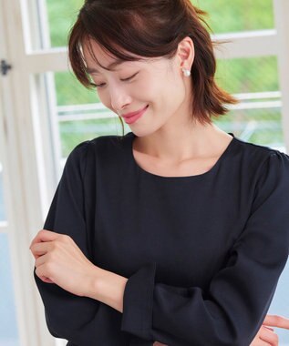 Tiaclasse 【洗える】サイドフラップワンピース ネイビー