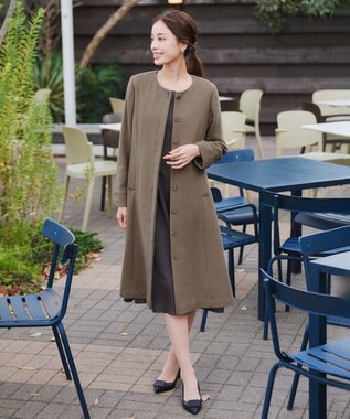 Tiaclasse 【洗える】サイドフラップワンピース チャコールグレー