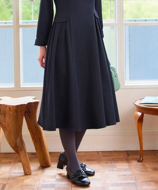 Tiaclasse 【洗える】サイドフラップワンピース ネイビー