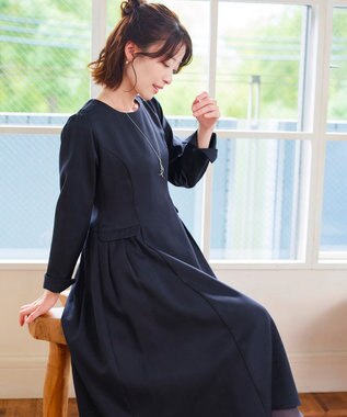 Tiaclasse 【洗える】サイドフラップワンピース ネイビー