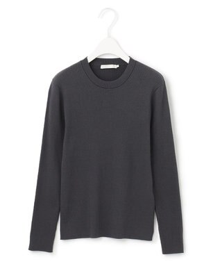 ICB 【洗える】 コンパクトリブ  クルーネックプルオーバー チャコール系