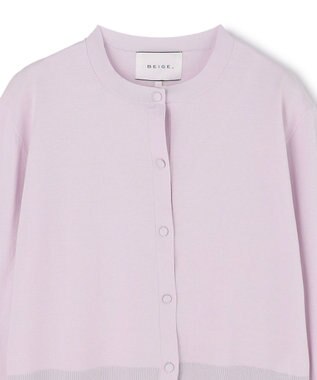 BEIGE， JULIE / コットンシルク クルーネックカーディガン Lilac