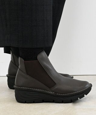 Pointer 本革超軽量サイドゴアショートブーツ ダークブラウン