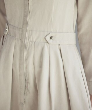 Tiaclasse 【新色追加・洗える】ピーチスキンバンドカラーワンピース グレージュ