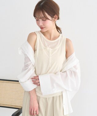 earth music&ecology 【SET】シアーフライスレイヤードタンクトップ Ivory