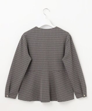 J.PRESS LADIES L ガンクラブチェック ペプラム カットソー ブラウン系3