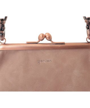 genten アンティーコ×LIBERTY 口金ミニポシェット サンドピンク