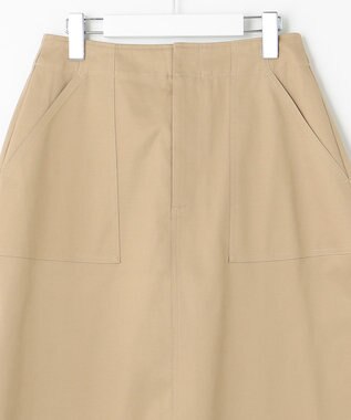 UNFILO 【GLOW 6月号掲載/洗える/ストレッチ】ライトコットン スカート ベージュ