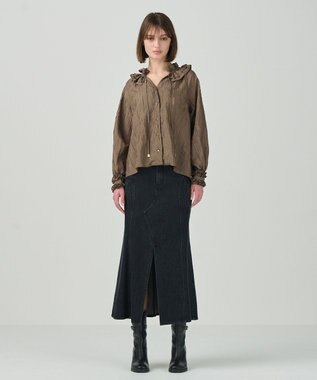 GRACE CONTINENTAL フリルカラーブラウス ブラウン